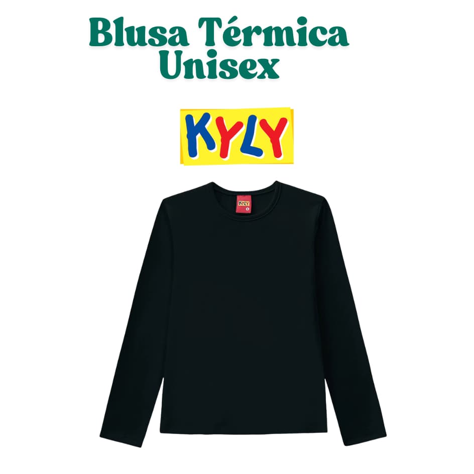 Camiseta térmica manga longa Kyly infantil unisex menino e menina outono inverno envio rápido shoppe