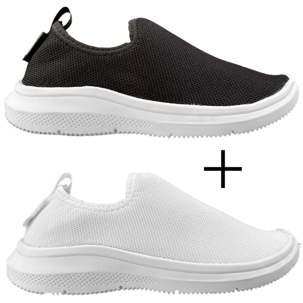 Kit 2 Tênis Meia Ortopedico Slip On Calce Facil Feminino Academia