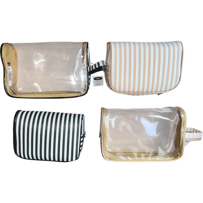 Kit com 2 Necessaire Transparente e Multiuso 25x15 viagem, maquiagem, esmalte, organizadora,