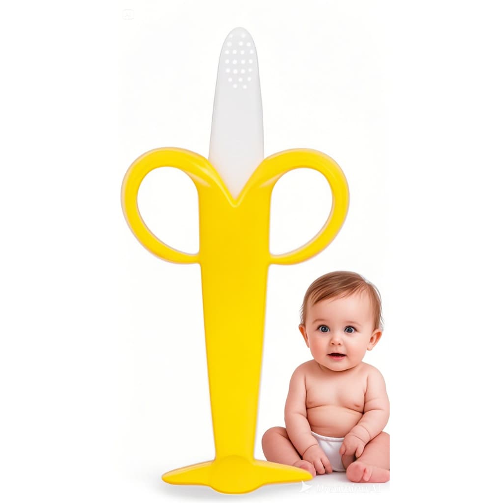 mordedor Escova Para Bebe Criança Bananinha Banana Massageador Escovinha