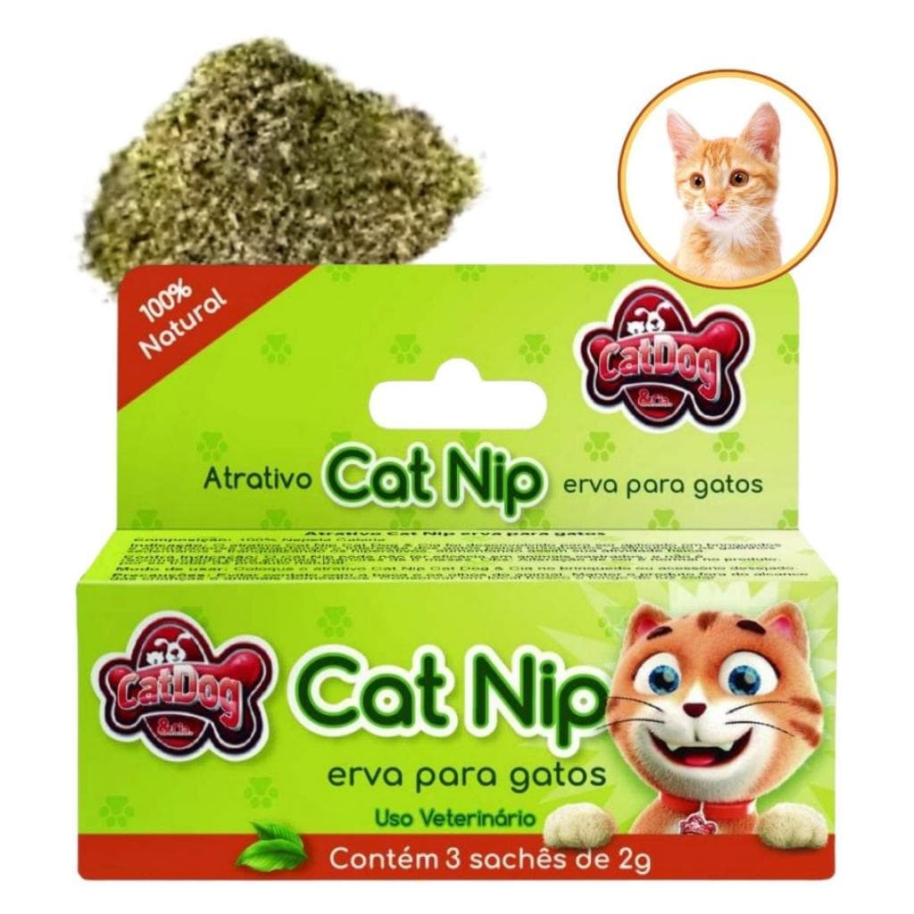 Atrativo Catnip para Gatos Erva para Gatos CatDog 6g