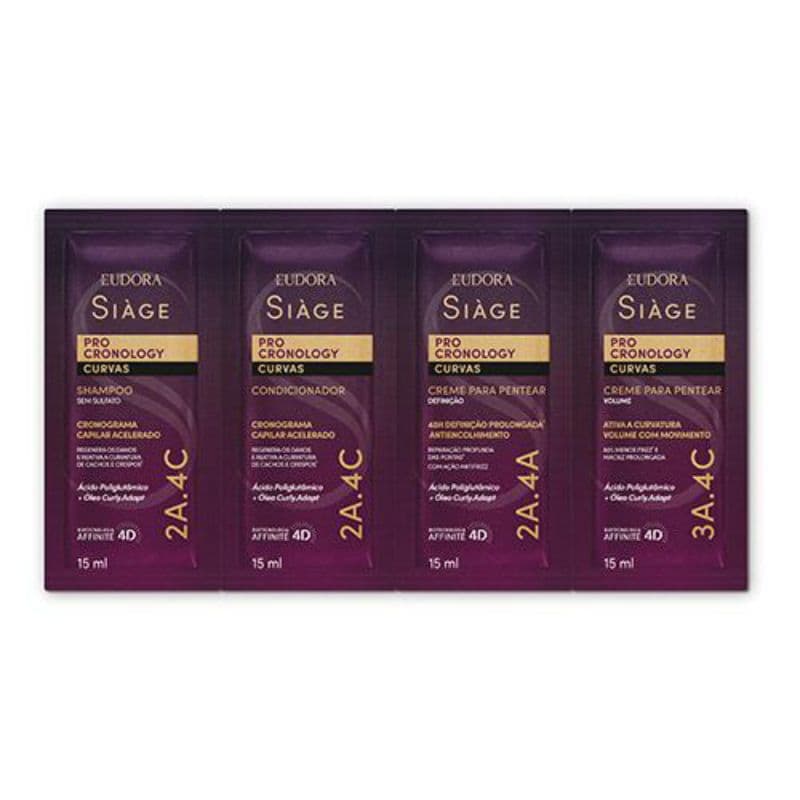 Conjunto Sachet Siage Pro Cronology Curvas Sh/Cond/Cpp/Cpp 4X15ml