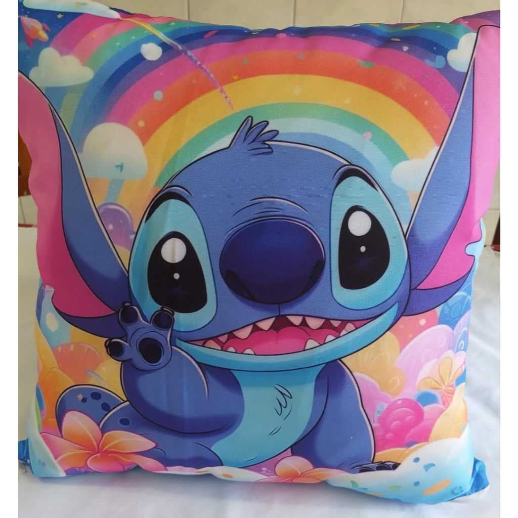 Almofada Infantil com Ziper e Refil Personagens Stitch e Lilo