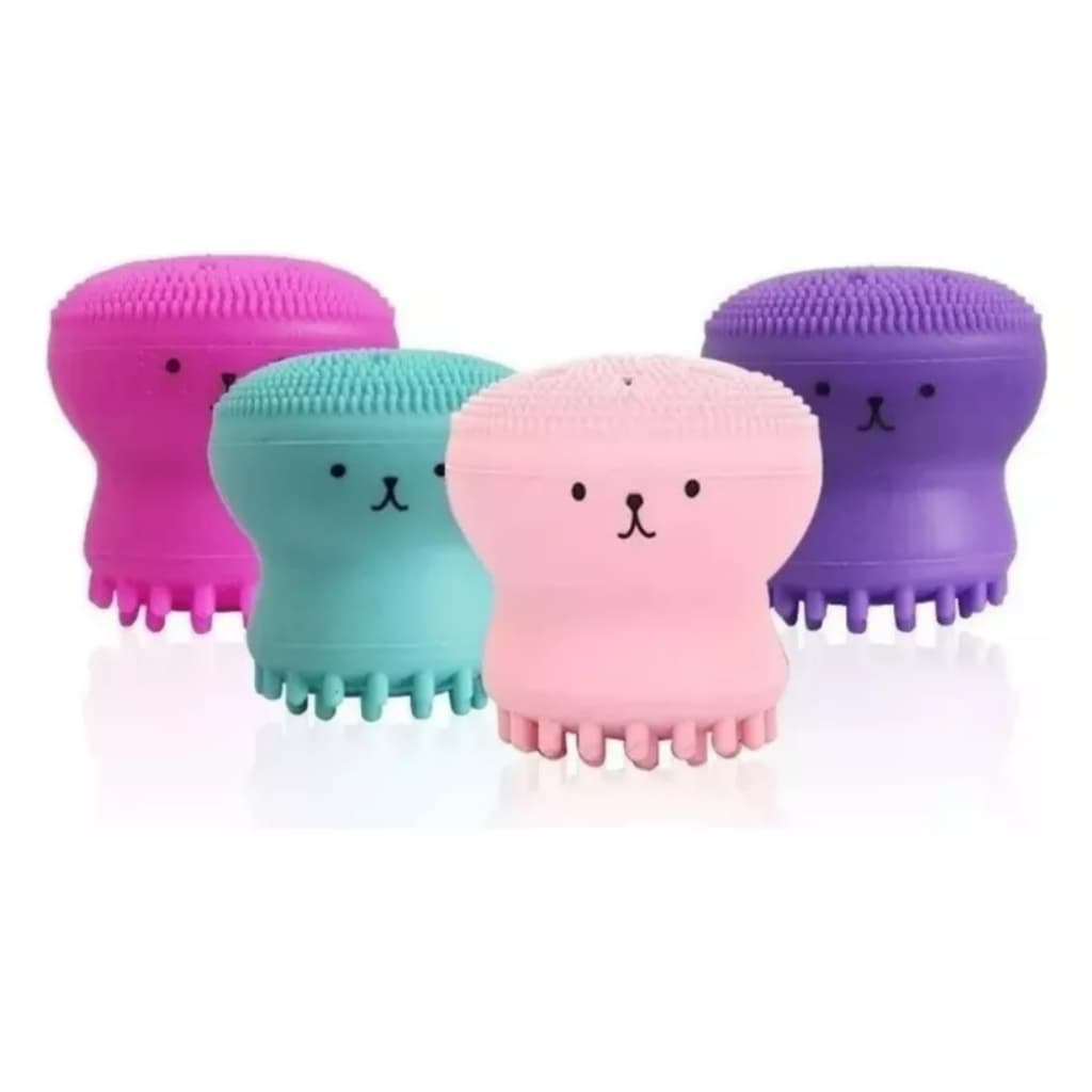Kit Com 4 Unidades Esponja Facial Silicone Polvo Limpeza De Pele