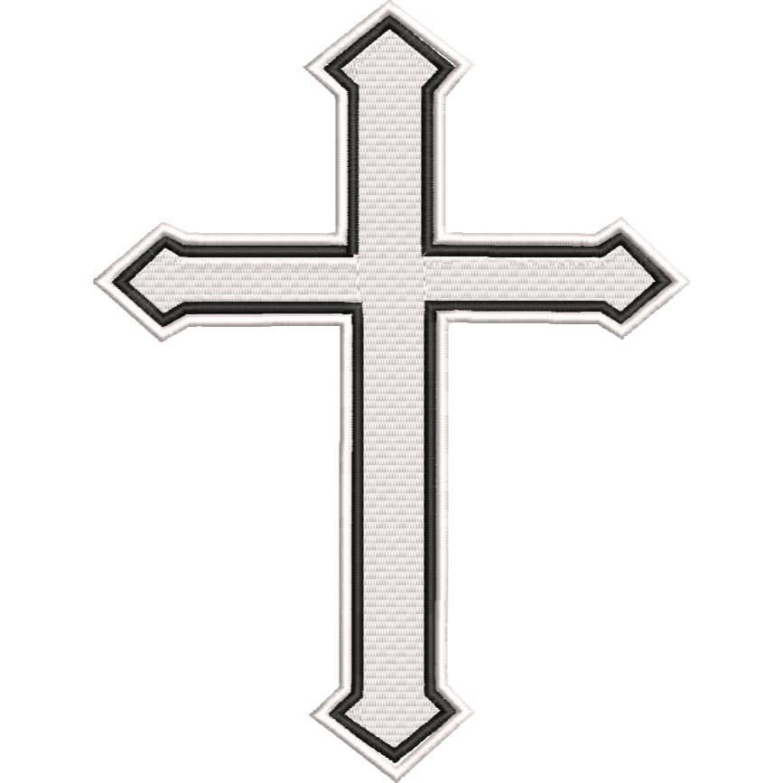 Patch Bordado Cruz Religiosa Personalizado 22cm