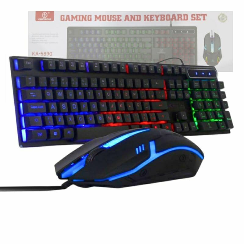 K GEME Fone Geme + Teclado + Mouse Gamer  Semi Mecânico LED RGB KA-5890