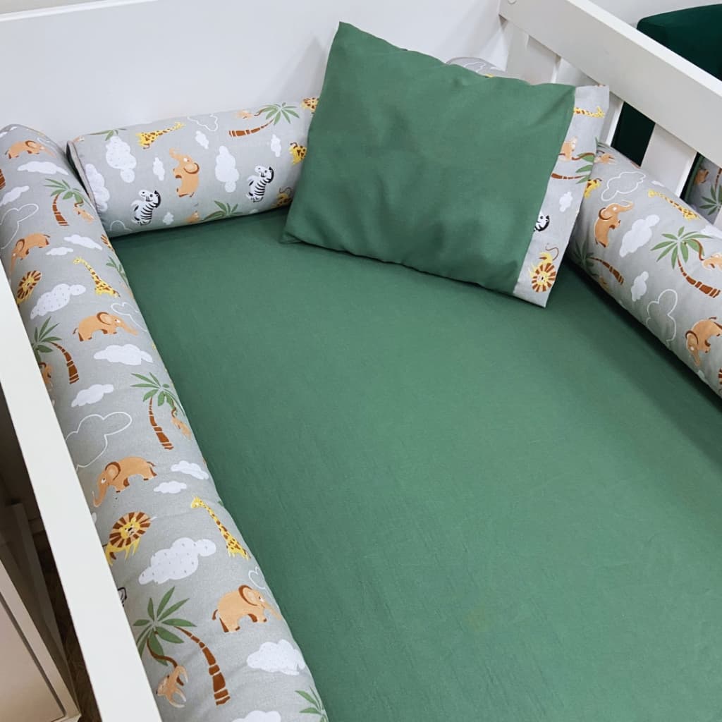 Kit de Berço Rolinho 6 Peças 100% Algodão - Para Menino e Menina