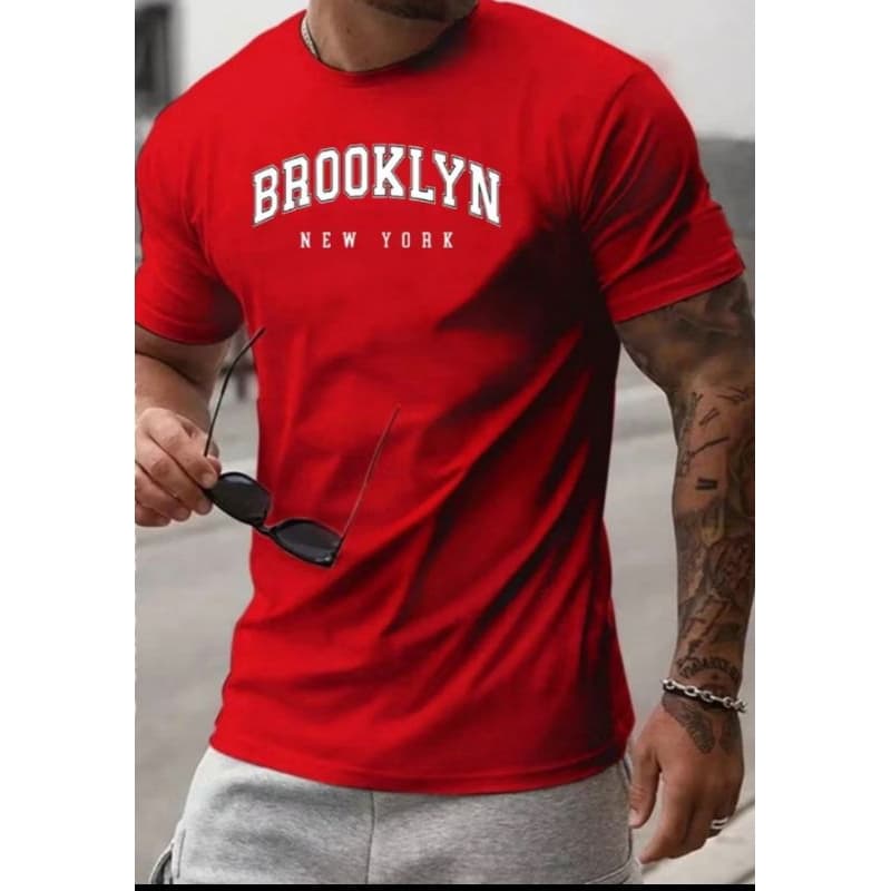 Camiseta Masculina Brooklyn 100% Algodão Para Caminhada Treino e Uso Diário