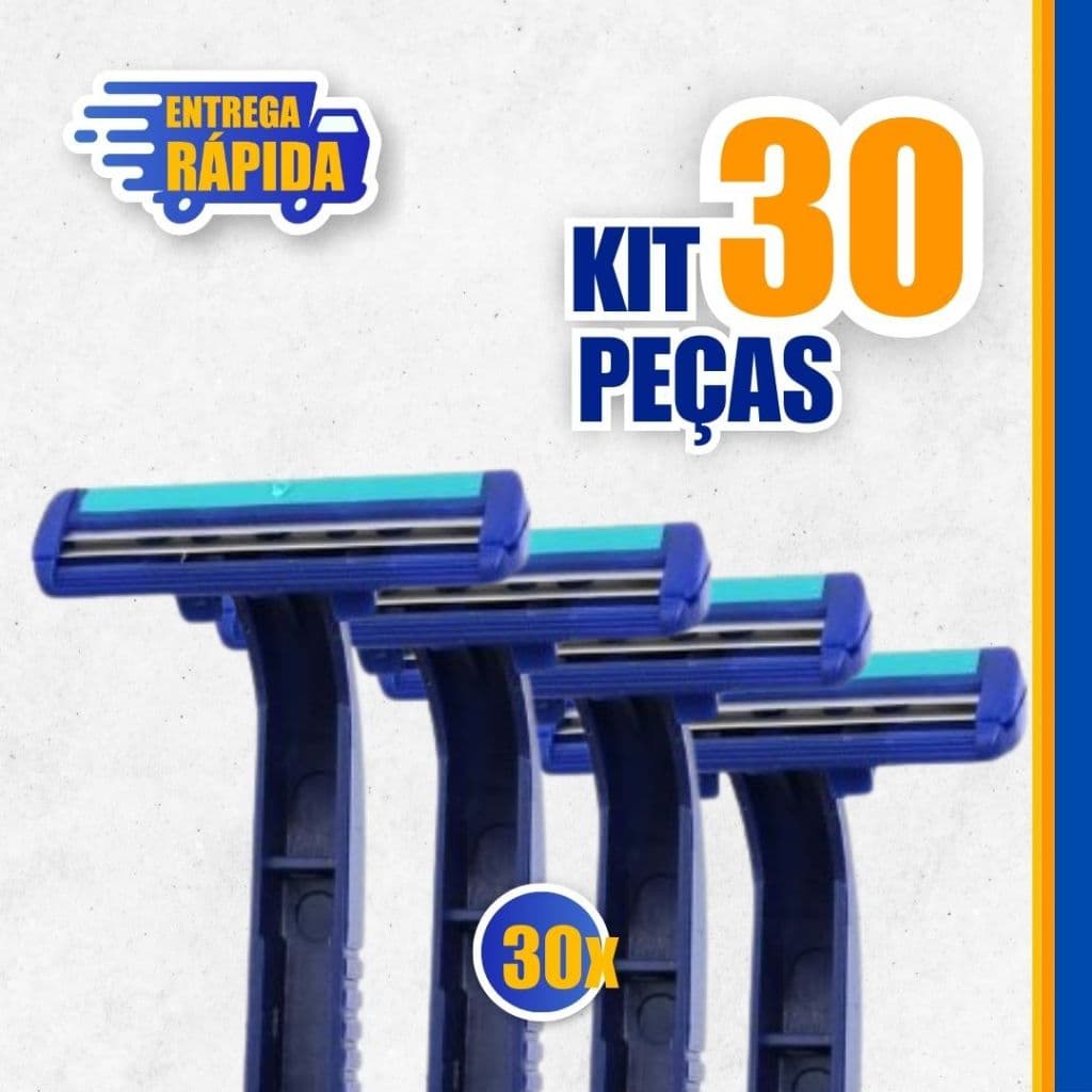 KIT 30/20/10 Prestobarba Aparelho de Barbear 2 Lâminas Com Fita Lubrificante Barbeado Descartável