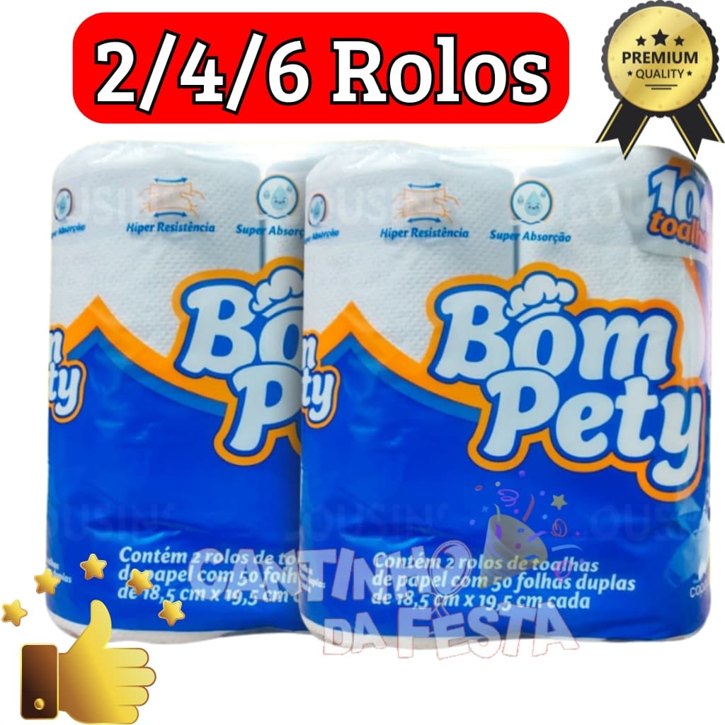 Kit Papel Toalha Cozinha Branco Picotado 18,5x19,5Cm | Alta Absorção | Macio, Resistente e Econômico