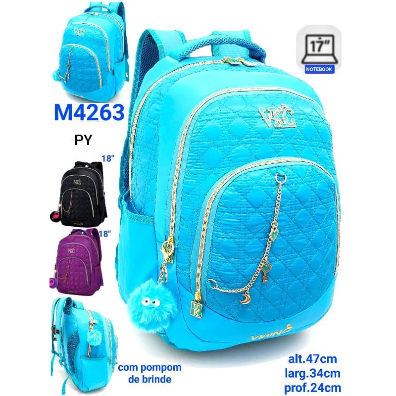 Mochila Juvenil Resistente Feminina Grande De Costa M4263