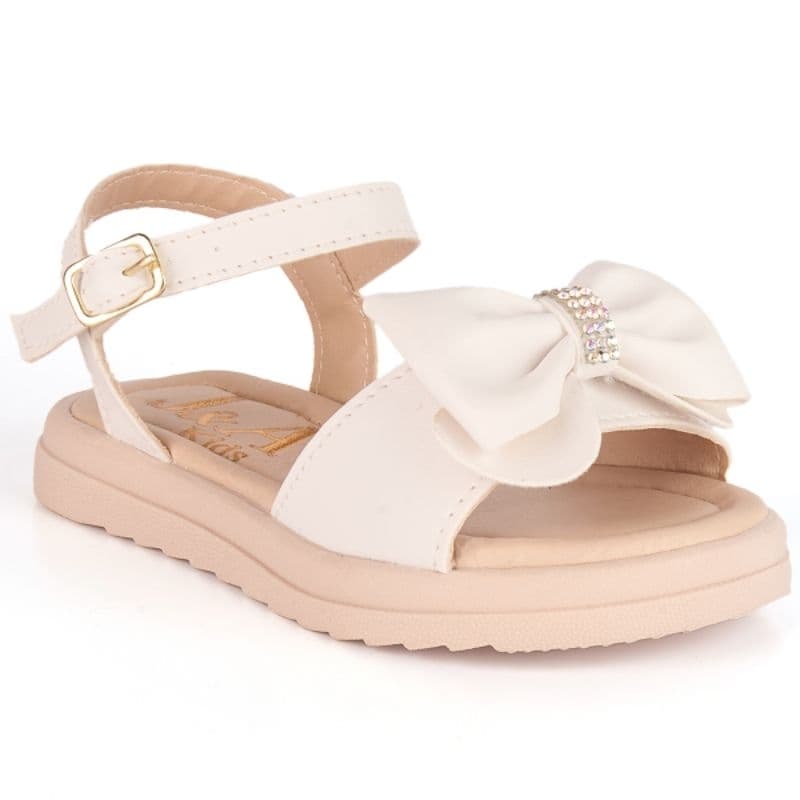 Sandália Infantil Menina Bebe Laço Strass Antiderrapante Festa Casual