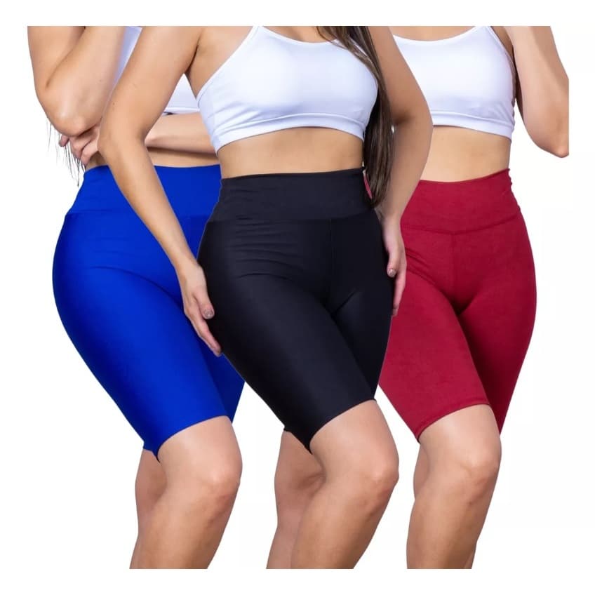 Bermuda Basica Feminina Fitness Ciclista Em Suplex Poliéster
