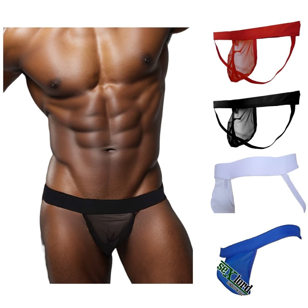 Cueca Jockstrap Bojo Plus  Transparente Preto Cuecas SexLord