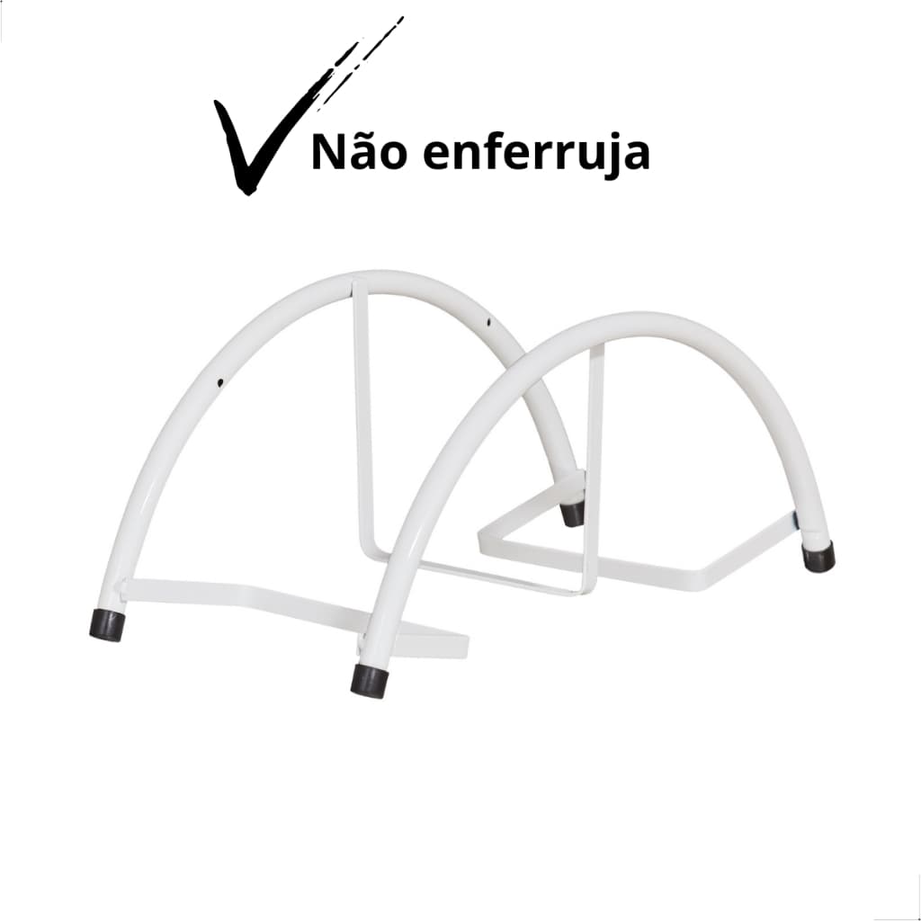 Suporte de Enrrolar Mangueira de Até 50 Metros em Aço Fixo Com Parafusos Cor Branco
