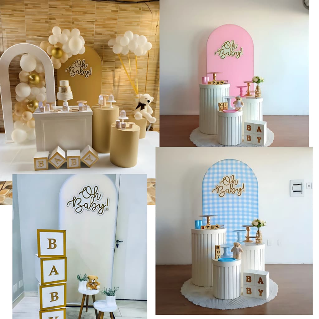 Lettering Oh Baby Mdf Dourado 60cm Chá Revelação Decoração