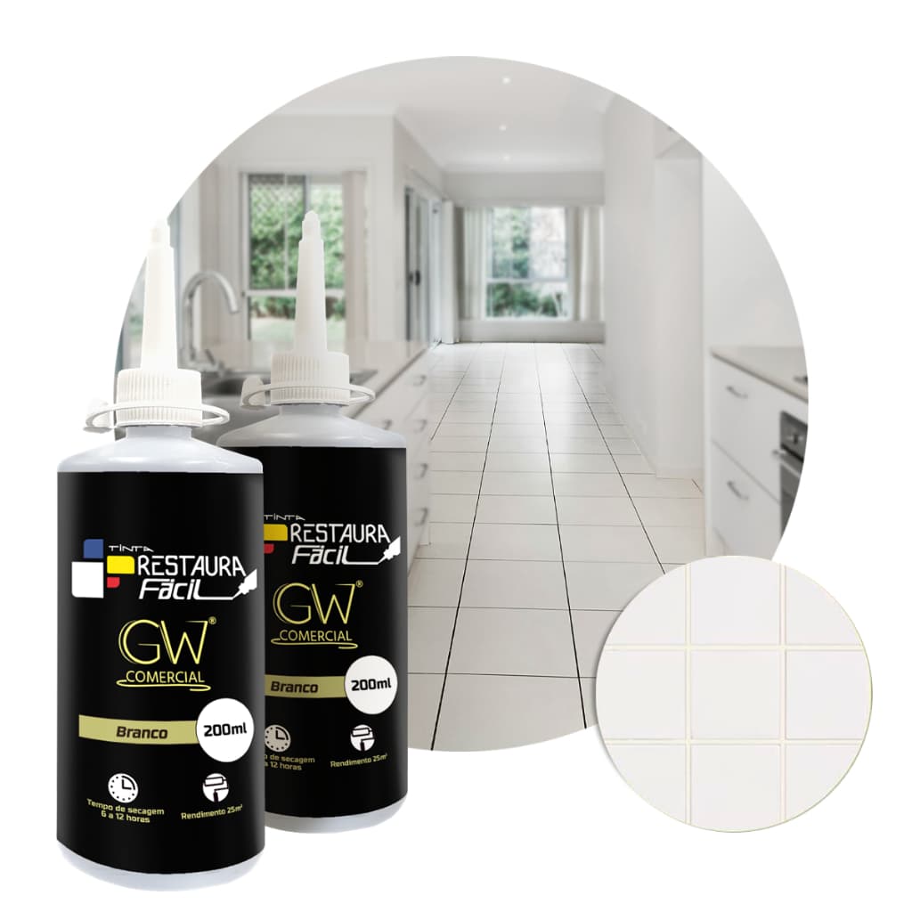 Kit 2 Tintas Renovadora de Rejunte Diversas Cores 200ml Restaura Fácil- Gw Comercial