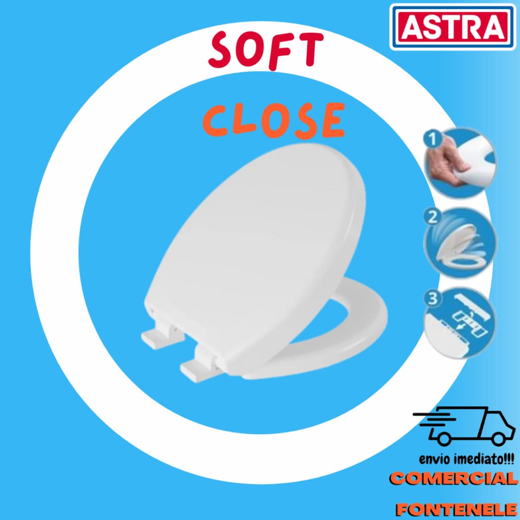 ASSENTO SANITARIO ALMOFADADO  ASTRA 3 em 1 SOFT CLOSE