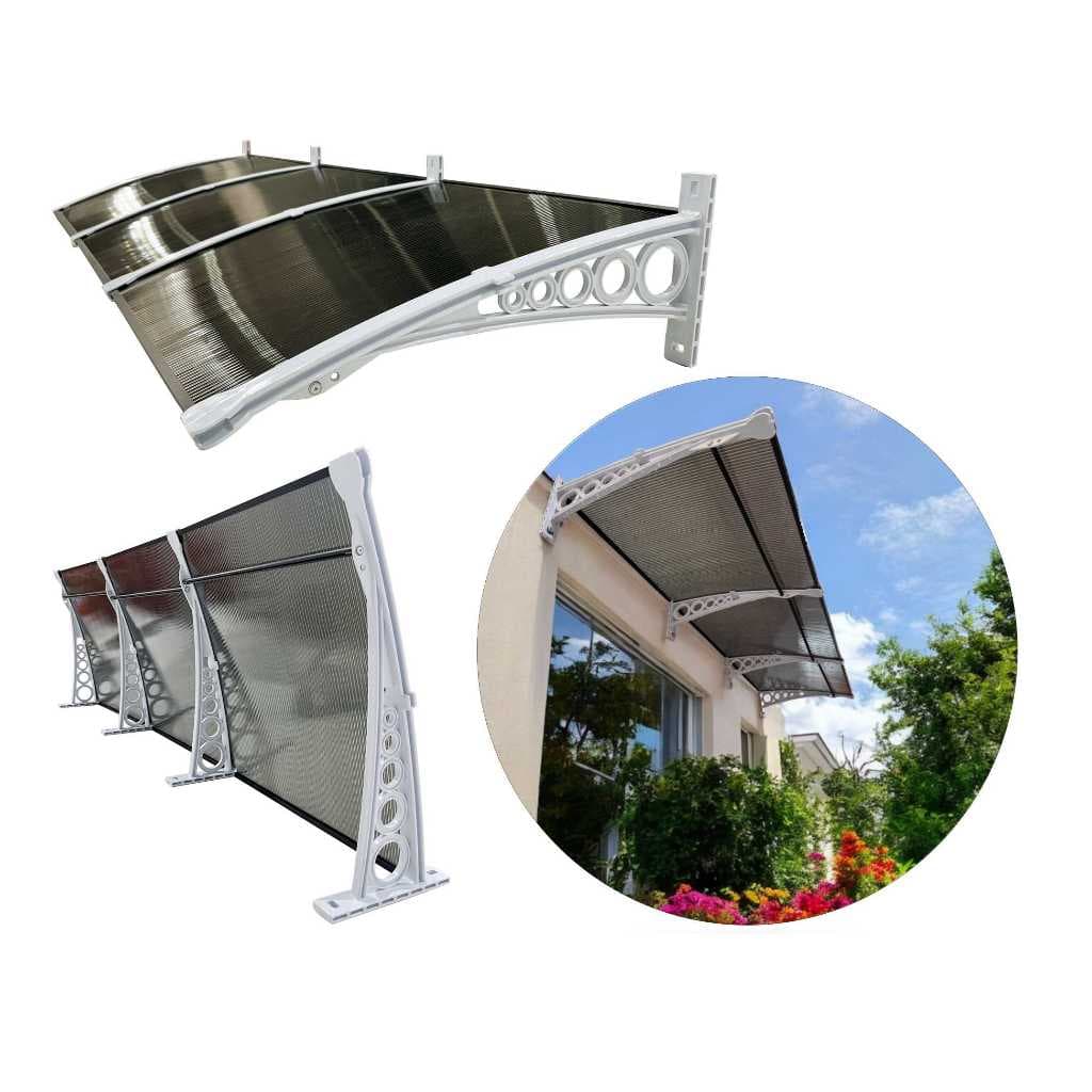 Toldo Imperial em Policarbonato 2,50x0,50m - para Janelas, Portas, Lojas - Com Fita De Vedação