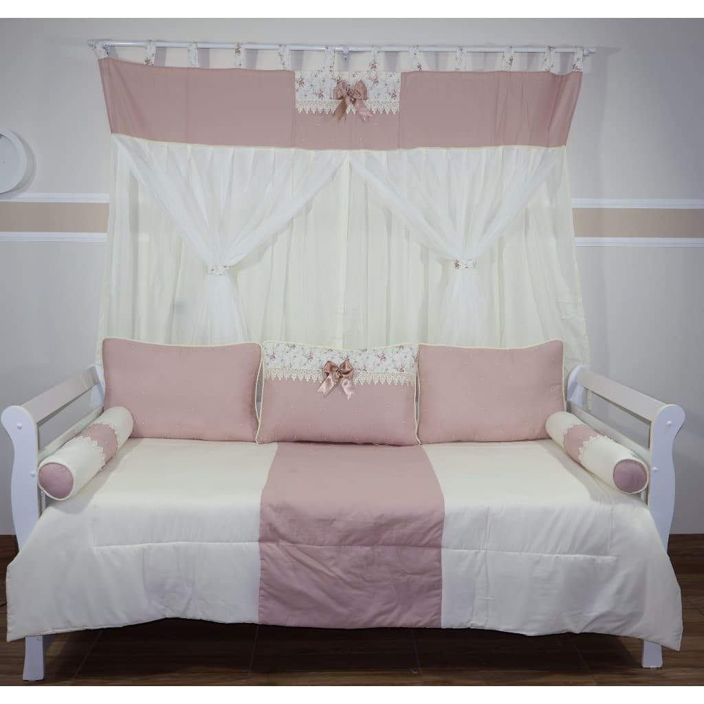 Kit Cama Babá Bicama Solteiro 6 Peças Quarto Bebê Menina Menino