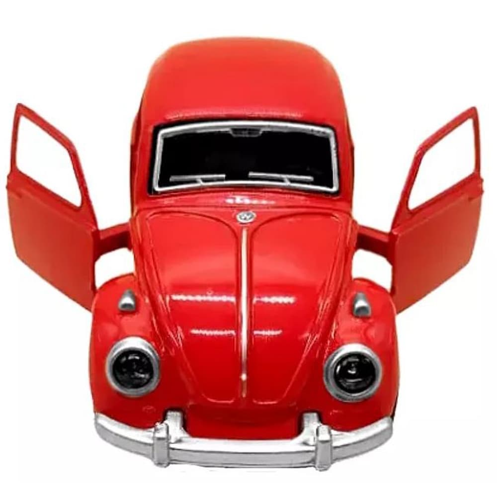 Carrinho De Ferro Fusca Carro Clássico Miniatura 1:32 Vermelho