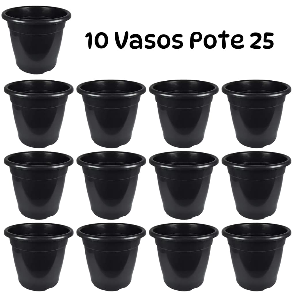 Kit 10 Vasos 5 Litros Resistente Mudas Horta Hortaliças Ervas Suculentas Plantas Flores