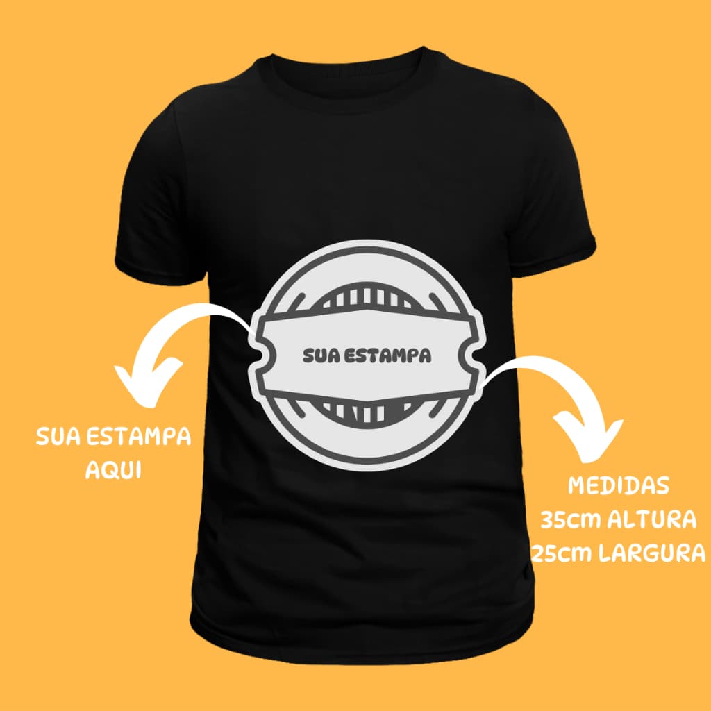 Camiseta Unissex 100% Algodão Personalizada Com Sua Logo Ou Estampa Arte