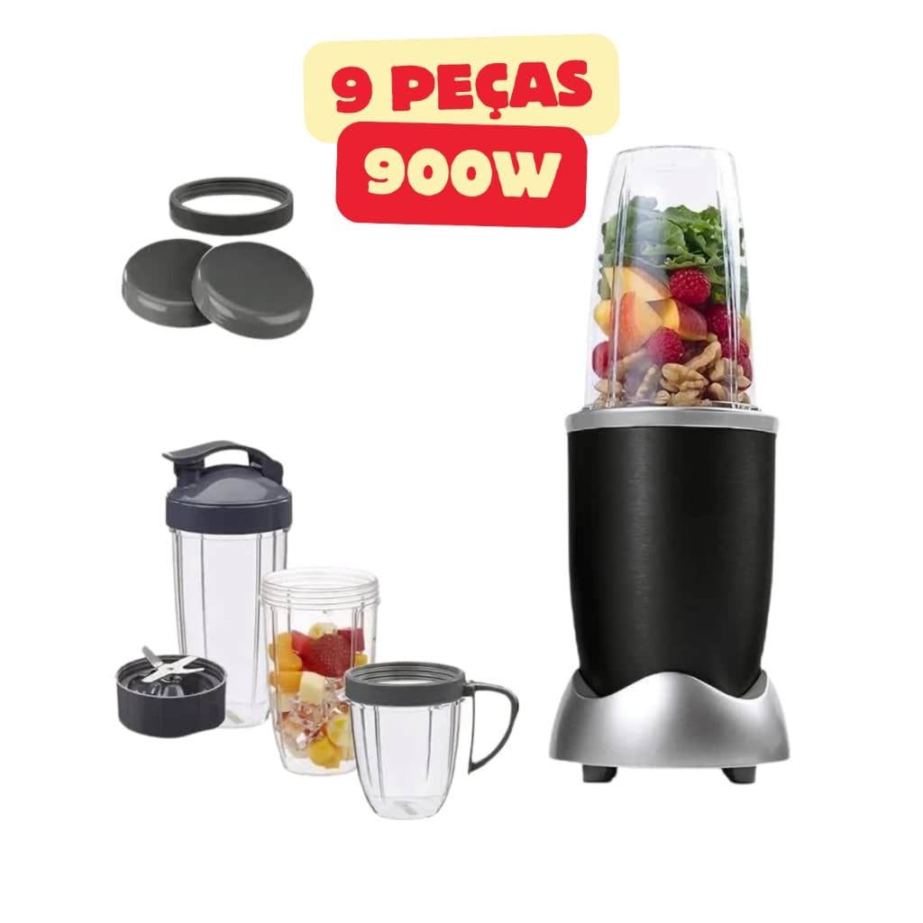 Liquidificador Portátil 900W Extrator de Suco 9 Peças 110V e 220V Personal Blender Fitness