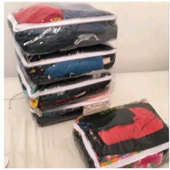 Kit 10 ORGANIZADORES DE ENXOVAIS PARA GUARDA ROUPAS,MALAS,MULTI-USO.