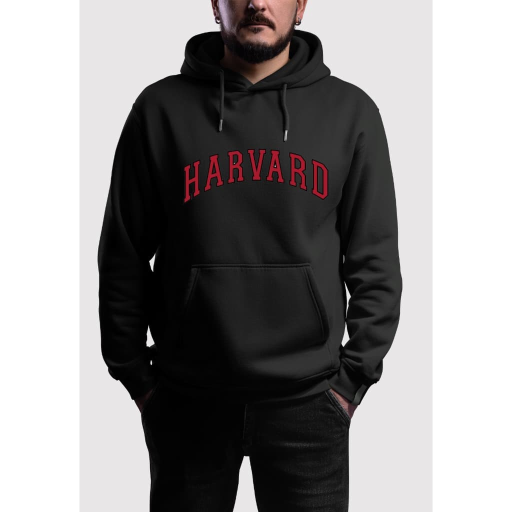 Moletom Masculino Canguru Blusa  Frio Casaco Fechado Estampado Harvard