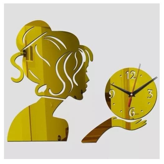 Relógio Acrílico Parede Decorativo Escritório Mulher Sala