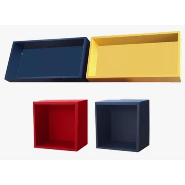 Kit 4 Nichos Decorativo, 2(50x25) e 2(21x21) + 3 nichos bonecos Marvel