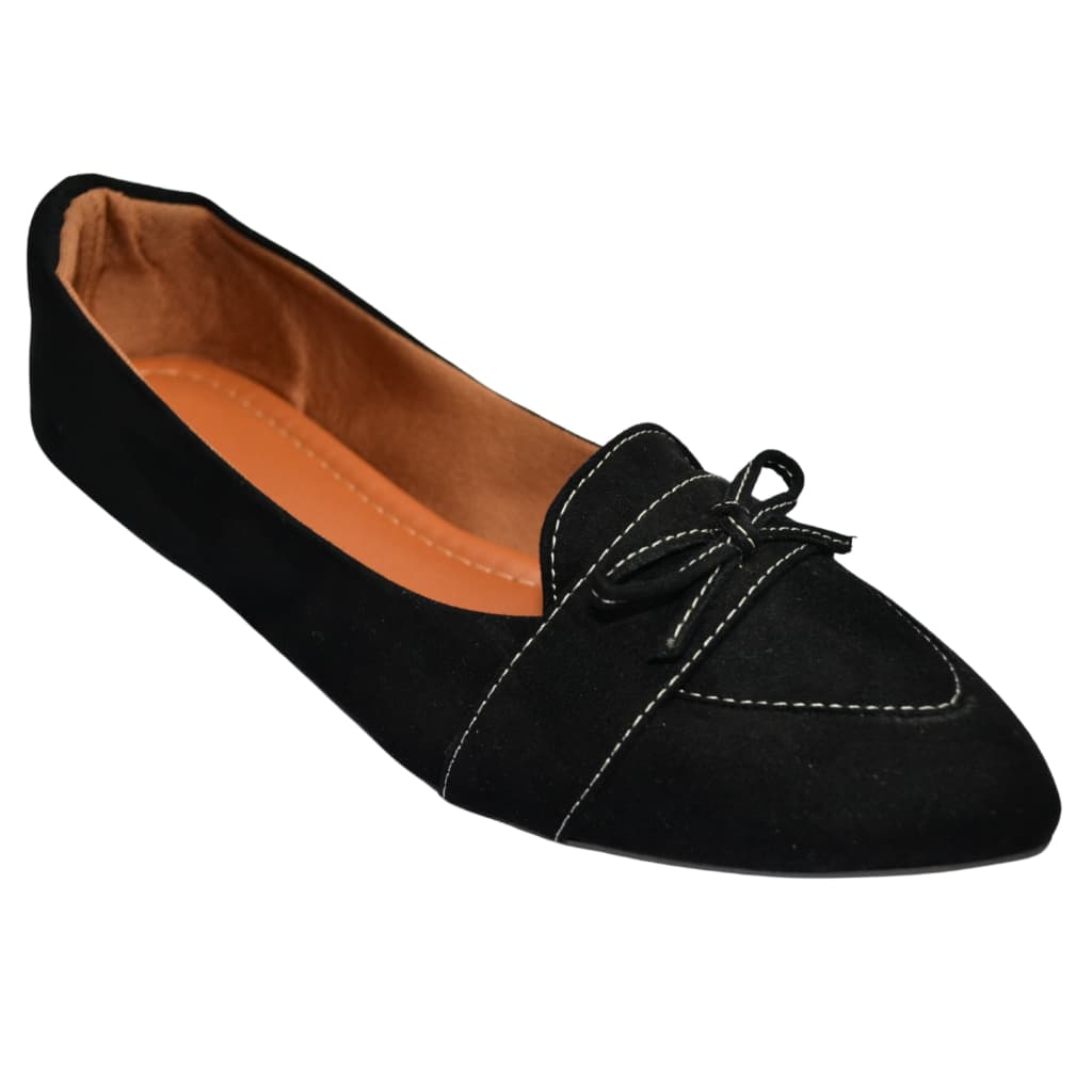 Sapatilha Feminina Mocassim Feminino  Tamanho Especial 41 42 43 44 Confortável Camurça Vegano Ecológico Preto