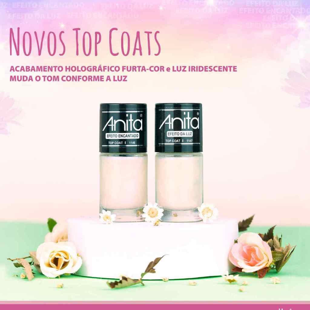 Kit 2 Esmaltes Anita Top Coat Efeito Encantado e Efeito Da Luz