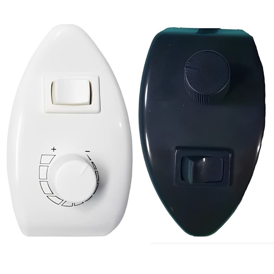 Controle Parede De Velocidade 400w Para Ventilador Sobrepor Chave Tipo Mouse Branco e Preto