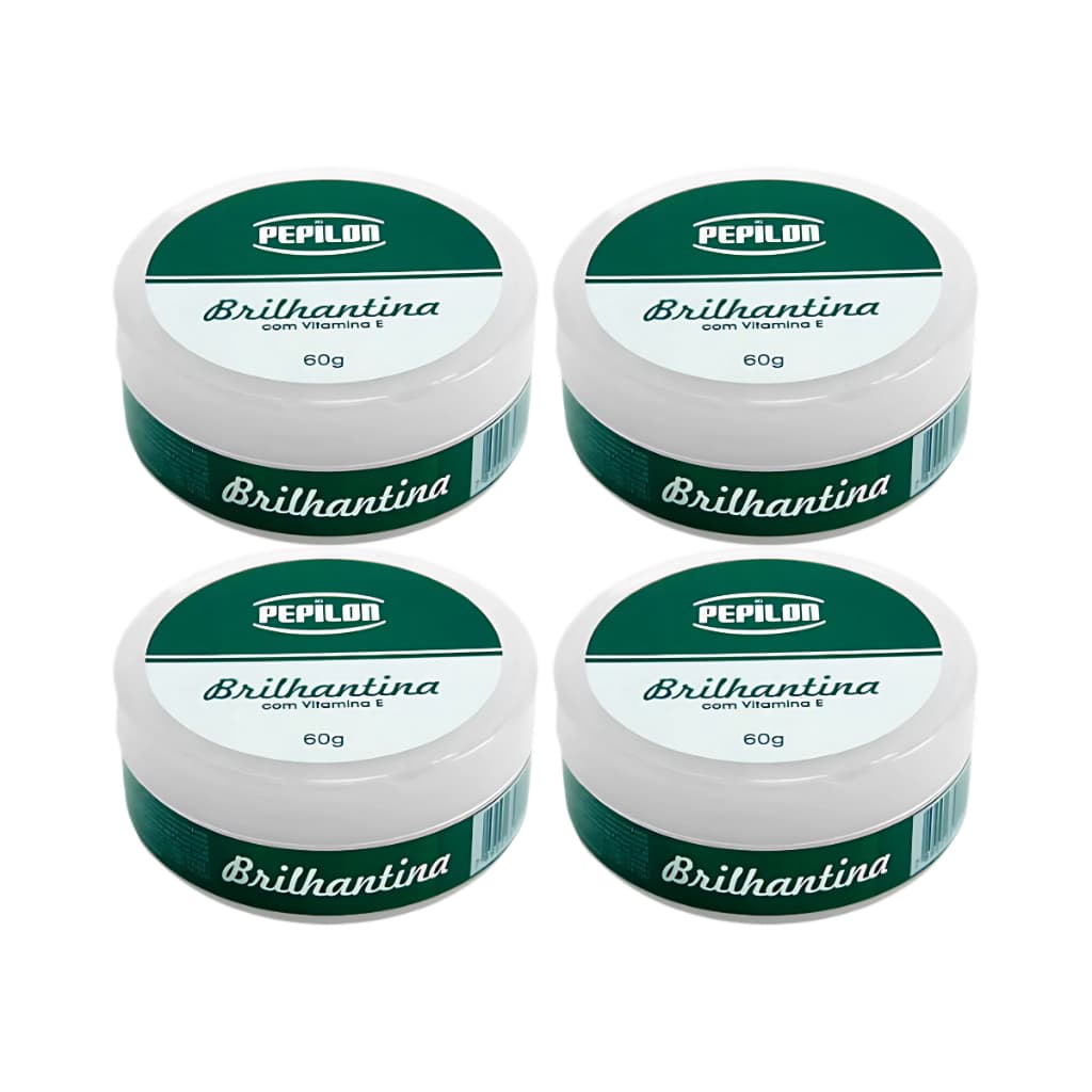 Kit 04 Brilhantina Pomada Modeladora Capilar Hidratante Vitamina E Pepilon 60g