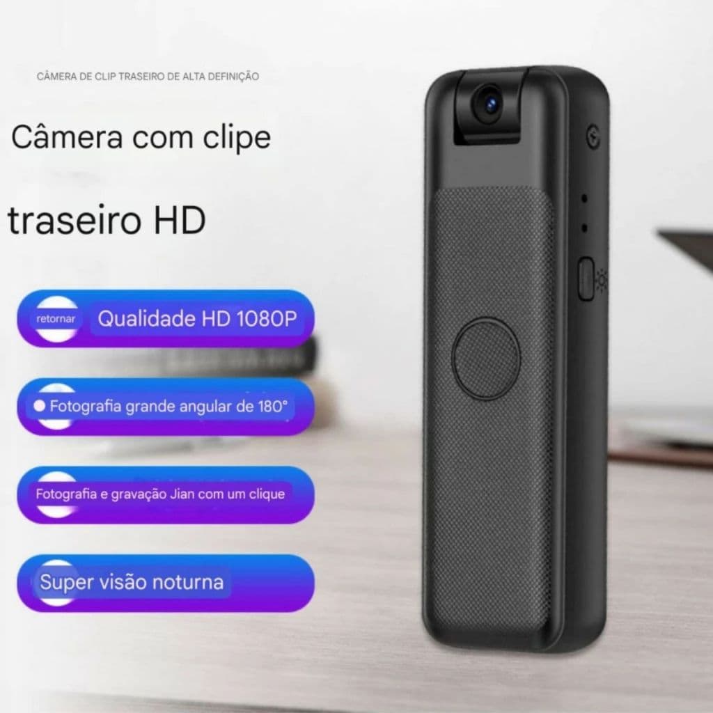 Mini câmera Portátil HD 1080P Do Projeto Grampo Traseiro WiFi visualização Remota Gravadores de vídeo