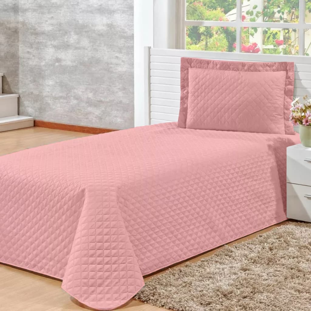 Cobre-Leito Solteiro 2 Peças | Estampas Femininas Modernas, cama, quarto - Matelado (sem costura)