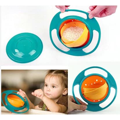 Kit 02 Pratos Infantil Bebê Giratório 360º Alimento Não Cai Liso pratinho