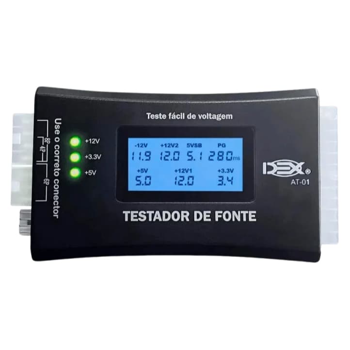 Testador De Fonte ATX Visor Digital Display LCD Sata Ide 20/24 Pinos BTX/ITX