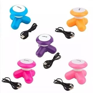 Mini Massageador Portátil A Pilha Ou Usb Com 3 Pontos Relaxante
