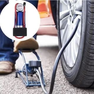 Bomba De Ar Para Encher Pneu Com Pedal Para Carro Bicicleta