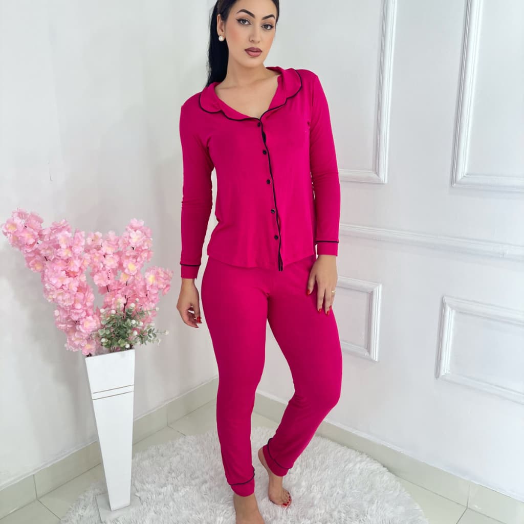 Conjunto de pijama americano bluga manga longa com calça