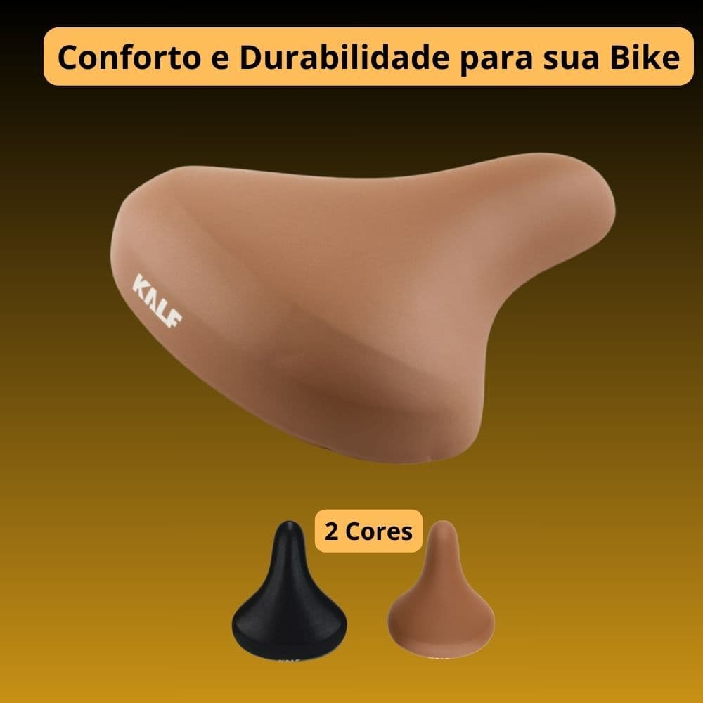 Banco Selim Urbano Tropical Confortável Bicicleta Kalf Safari 321 Marrom Preto Com Castanha Carrinho