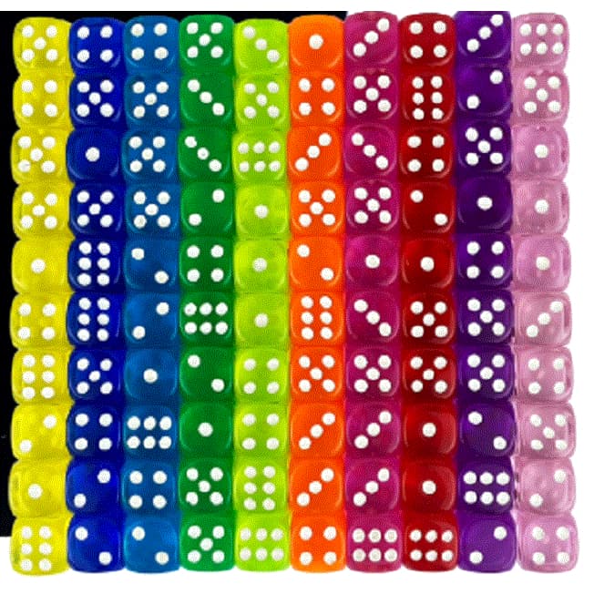 Dados para Jogos de Tabuleiro de 14 mm Translúcido com 06 Lados