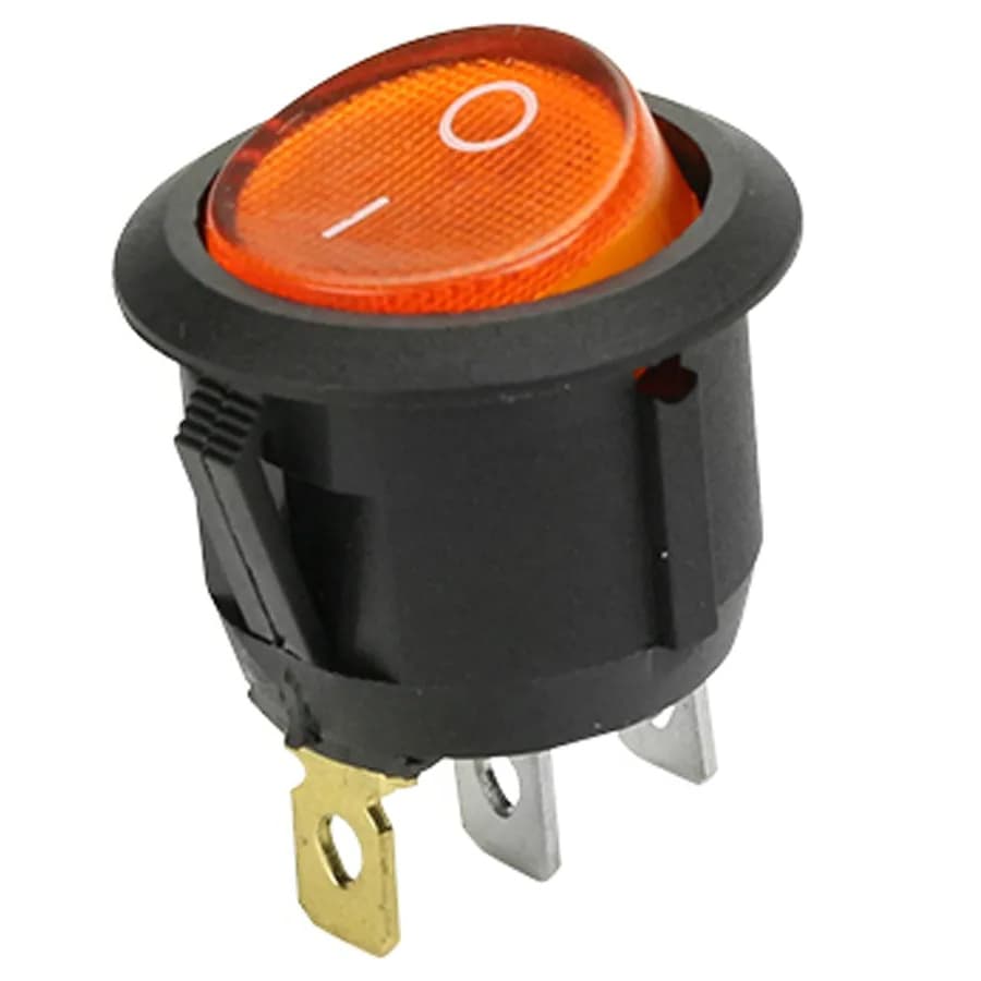 Chave Gangorra Interruptor Botão para Cafeteira Com Neon Laranja Ambar 3 Terminais
