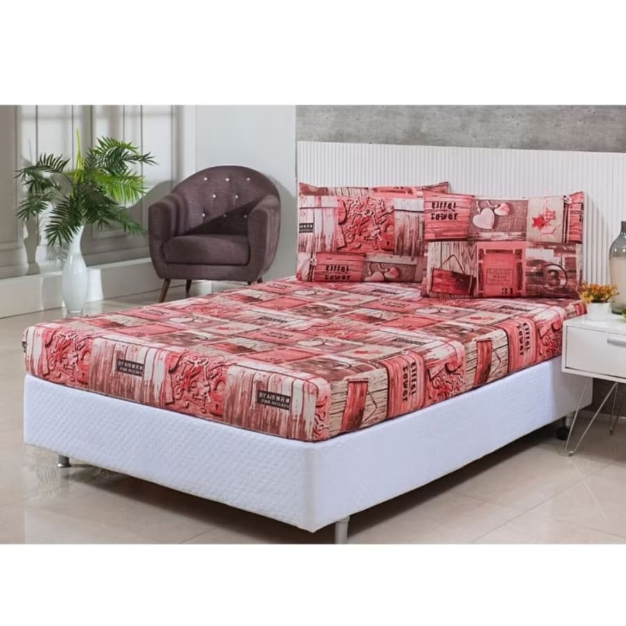 LENÇOL QUEEN 3 PEÇAS ESTAMPADO