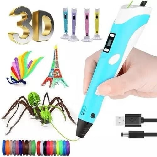 Caneta 3D para Desenho | Impressora 3D Manual DIY com Filamento Seguro | Crianças e Adultos