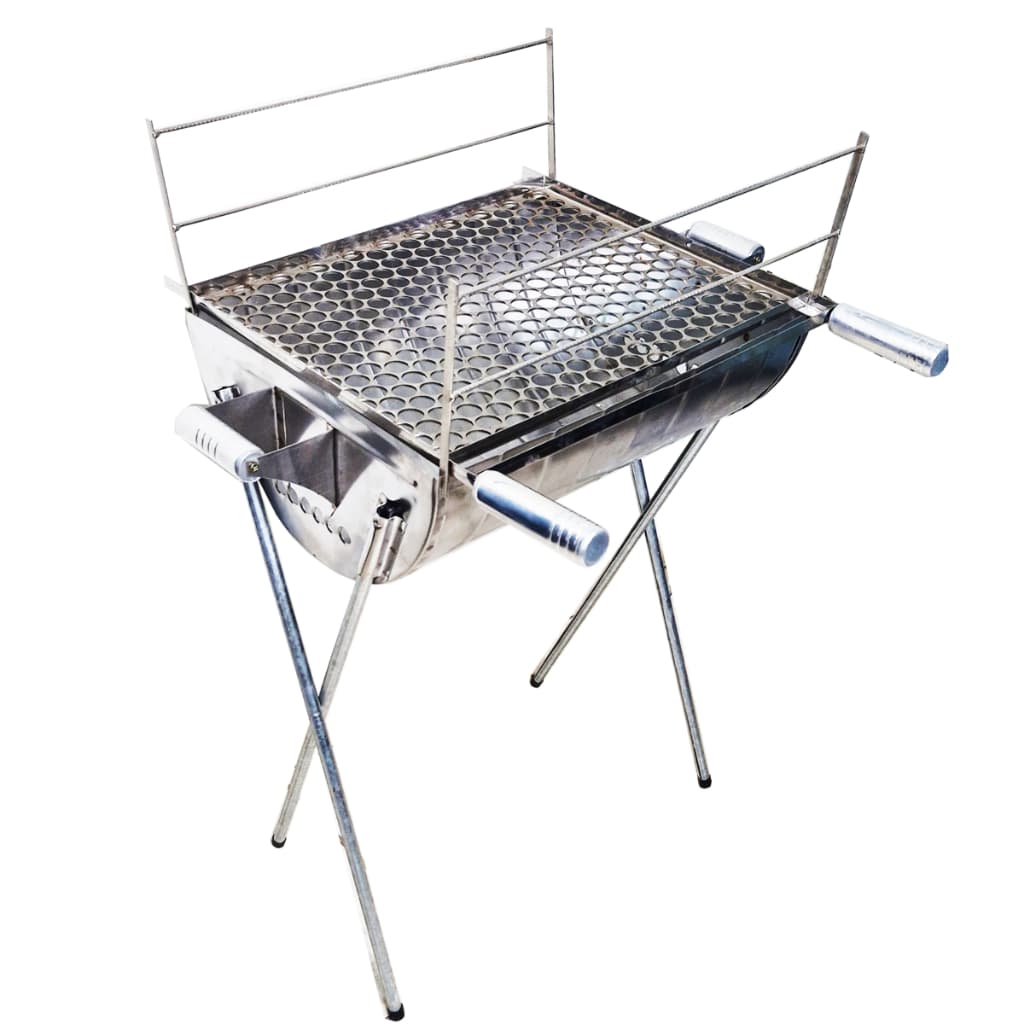 CHURRASQUEIRA PORTATIL EM INOX 50X40 TAMANHO TRADICIONAL