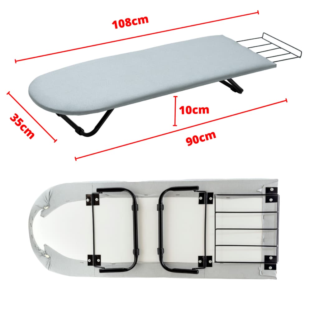 Mesa de Passar Roupa Portátil com Porta Ferro Retrátil Reforçada Pés Dobráveis